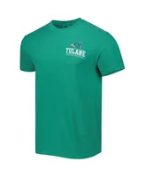 Men's Green Tulane Wave Logo Campus Icon T-shirt