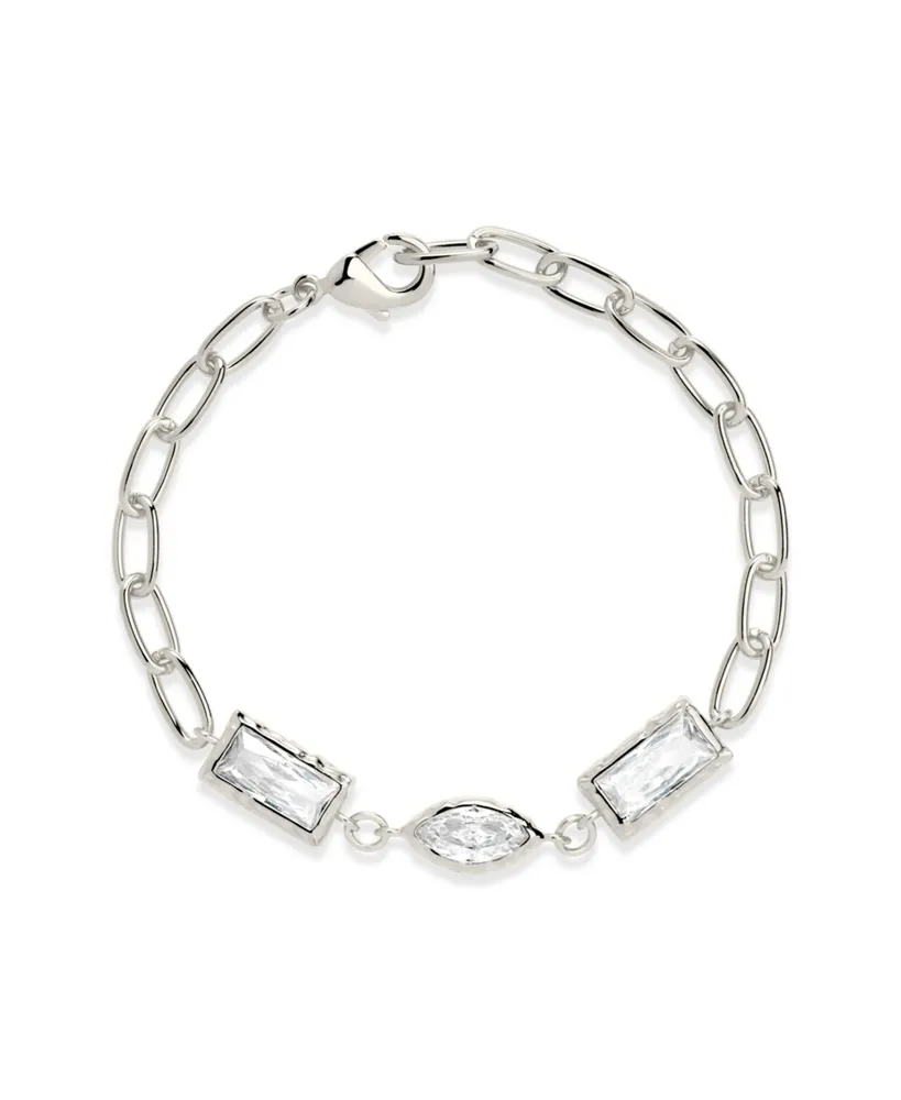 Sterling Forever Tate Cz Chain Bracelet