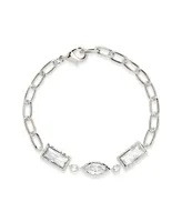 Sterling Forever Tate Cz Chain Bracelet