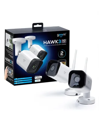 Geeni Hd Hawk 3 1080p Outdoor Security Camera, IP66 Weatherproof WiFi Surveillance with Night Vision and Motion Detection, Compatible with Alexa and G