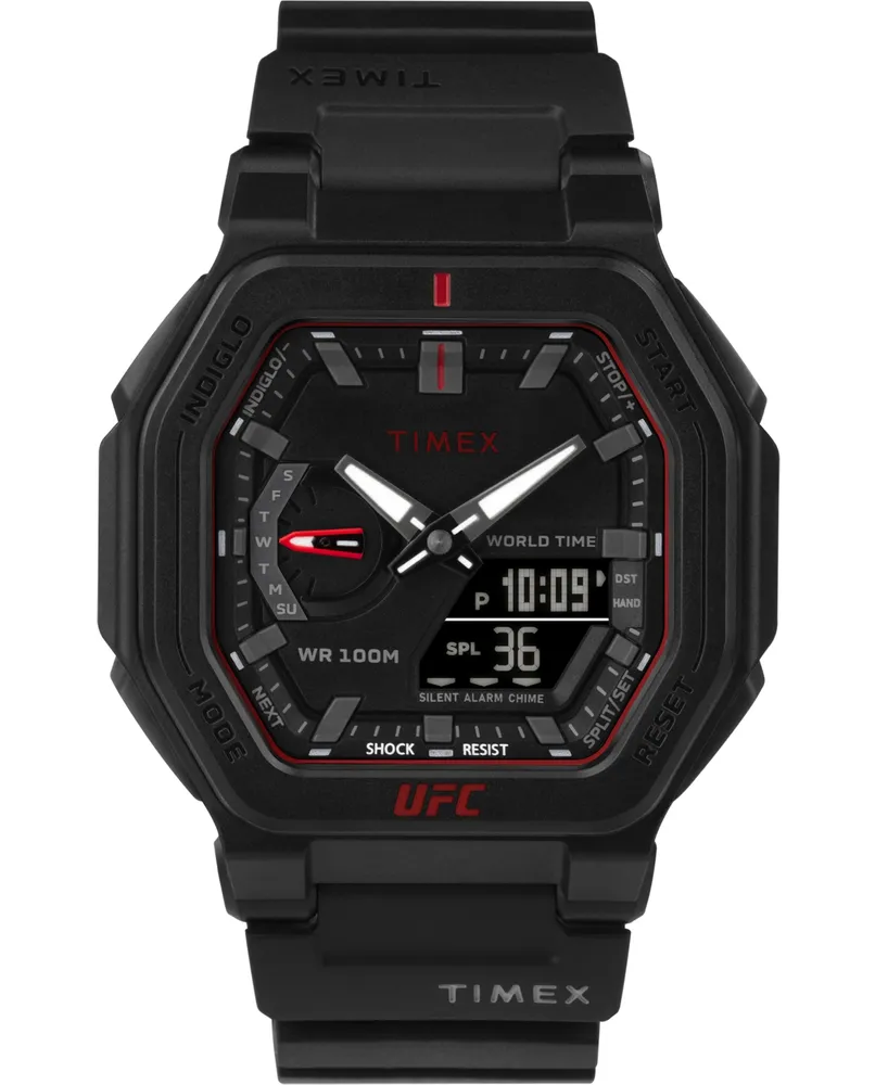 Timex Ufc Men's Quartz Colossus Resin Black Watch, 45mm