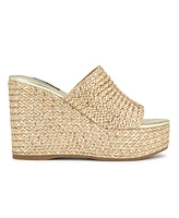 Nine West Women's Everie Woven High Platform Wedge Sandals