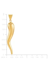 Men's Polished Cornicello Horn Pendant in 10k Gold