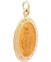 Oval Miraculous Medal Pendant in 14k Gold