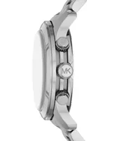 Michael Kors Unisex Runway Quartz Chronograph Silver-Tone Stainless Steel Watch 45mm
