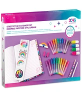 3C4G: Street Style Stationery 30 Piece Set, Make It Real, Teens Tweens Girls, 160 Page Lined Journal, 20 Mini Gel Pens, 2 Erasers, 2 Colored Pencils,