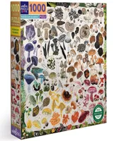 Eeboo Piece And Love Mushroom Rainbow 1000 Piece Square Adult Jigsaw Puzzle Set, Ages 14 years and up