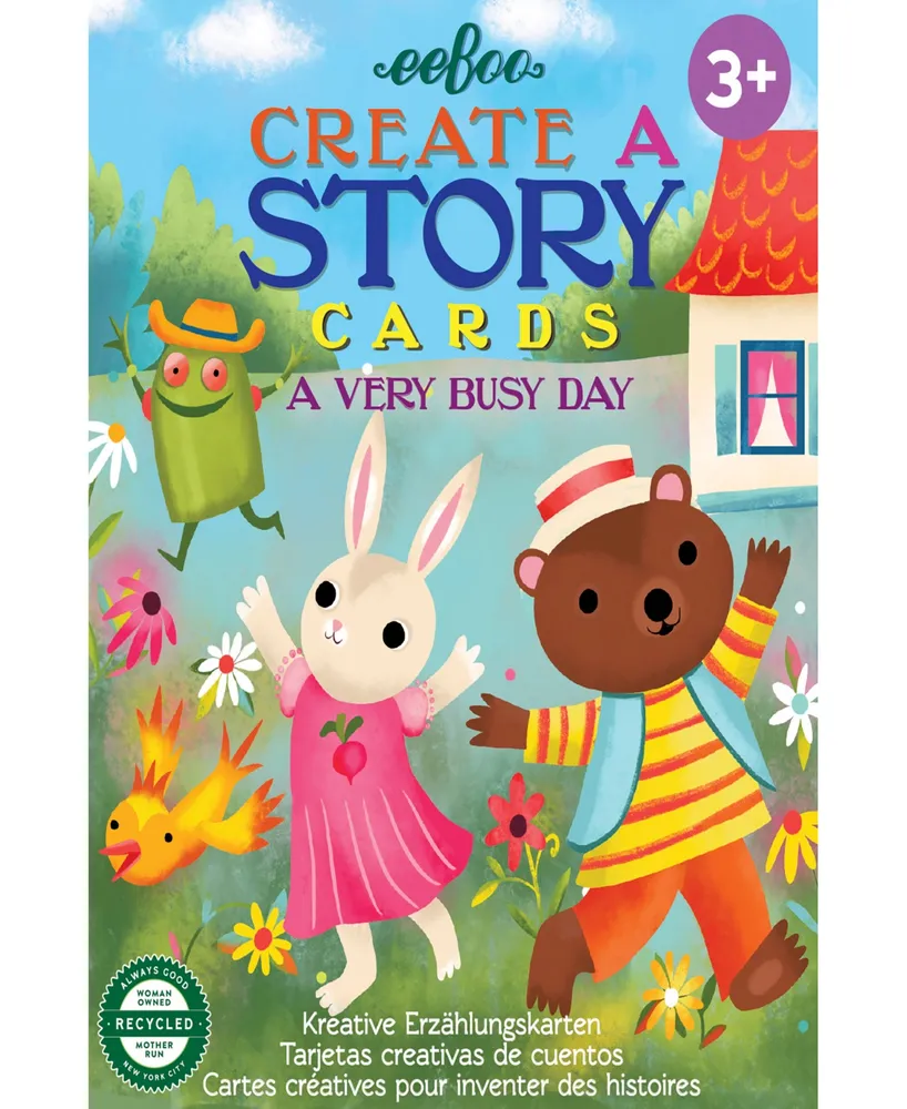Eeboo a Very Busy Day Create a Story Pre-Literacy Cards, Ages 3 and up