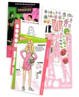 Disney Zombie Fashion Design Sketchbook Make It Real, includes 90 Stickers Stencils, Zoms Vs. Poms, Draw Sketch Create, Fashion Coloring Book, Tweens