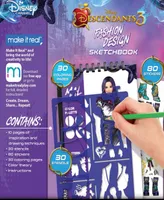 Disney Descendants 3 Fashion Design Sketchbook Make It Real, includes 110 Stickers Stencils, Draw Sketch Create, Fashion Coloring Book, Tweens Girls