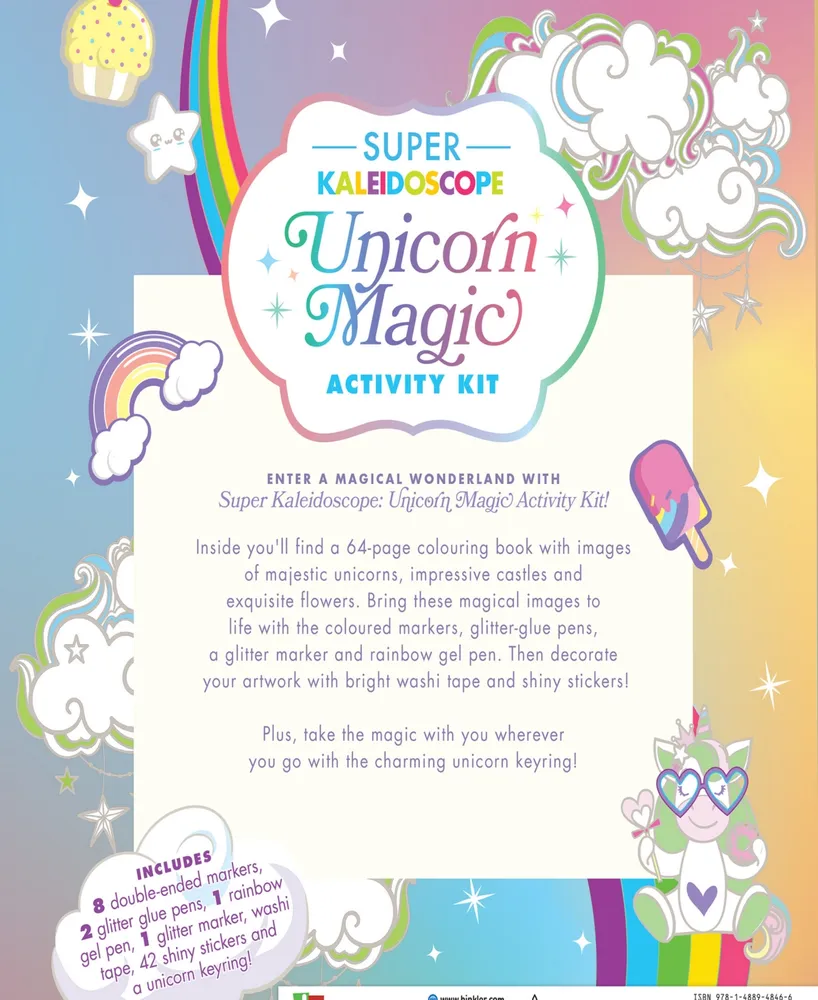 Kaleidoscope Super Unicorn Magic Activity Kit Fantasy Themed Coloring Book With Glitter Stationery And Stickers Unicorn Keyring Arts And Craft Kits Fo