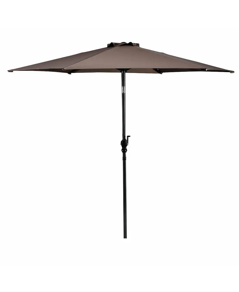 Costway 10FT Patio Umbrella 6 Ribs Market Steel Tilt W/ Crank Outdoor Garden