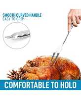 Zulay Kitchen Stainless Steel Meat Carving Fork With Comfortable Handle