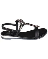 Gc Shoes Women's Lidia Embellished Snake Ornament Flat Sandals