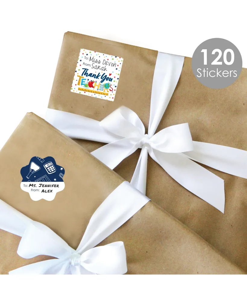 Thank You Teachers Appreciation To & From Stickers 12 Sheets 120 Stickers - Assorted Pre