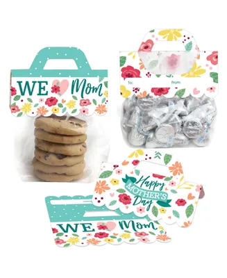 Colorful Floral Happy Mother's Day We Love Mom Candy Bags with Toppers 24 Ct - Assorted Pre