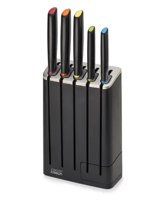 Joseph Joseph Elevate Knives Slim Block 5-Piece Knife Set with Ceramic Sharpener