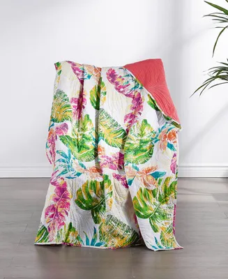 Greenland Home Fashions Tropics Coastal Palm Throw Blanket, 50" x 60"
