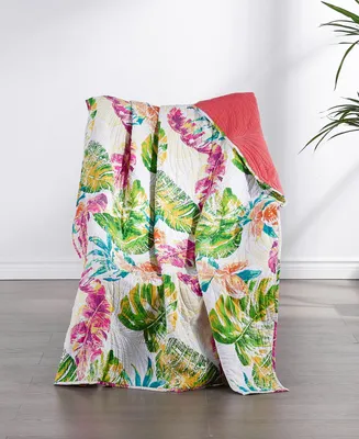 Greenland Home Fashions Tropics Coastal Palm Throw, 50" x 60"