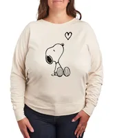 Hybrid Apparel Trendy Plus Snoopy Long Sleeve Graphic Pullover Top