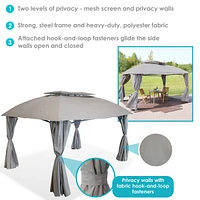 10 x 13 Foot Soft-Top Patio Gazebo with Screens and Privacy Walls - Great for Backyard, Garden or Deck