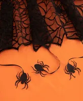 Elrene Crawling Halloween Spider Lace Lined Tablecloth - 70" Round