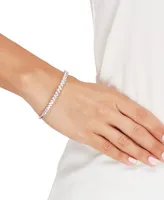 Arabella Cubic Zirconia Bangle Bracelet in Sterling Silver