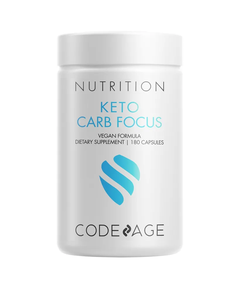 Codeage Keto Carb Focus - White Kidney Bean, Green Tea & Cinnamon Bark - Carb Blocker - 180ct