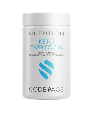 Codeage Keto Carb Focus - White Kidney Bean, Green Tea & Cinnamon Bark - Carb Blocker - 180ct