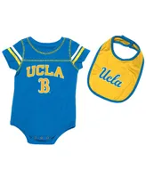 Newborn and Infant Boys Girls Colosseum Blue Ucla Bruins Chocolate Bodysuit Bib Set