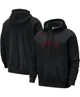 Men's Nike Black Chicago Bulls Courtside Versus Stitch Split Pullover Hoodie