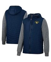 Men's Colosseum Navy, Charcoal Notre Dame Fighting Irish Course Herringbone Full-Zip Hoodie