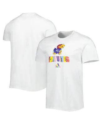 Men's adidas White Kansas Jayhawks Pride Fresh T-shirt