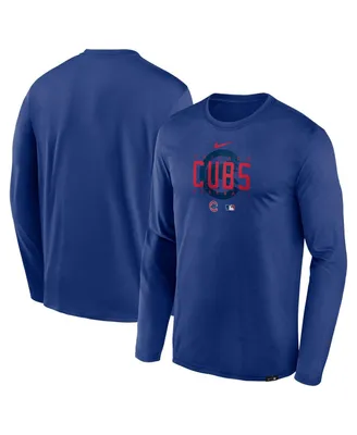 Men's Nike Royal Chicago Cubs Authentic Collection Team Logo Legend Performance Long Sleeve T-shirt