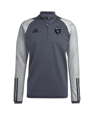 Men's adidas Gray San Jose Earthquakes 2023 On-Field Aeroready Quarter-Zip Training Top