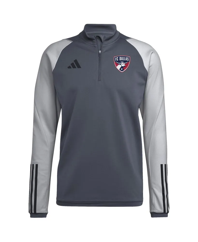 Men's adidas Gray Fc Dallas 2023 On-Field Aeroready Quarter-Zip Training Top