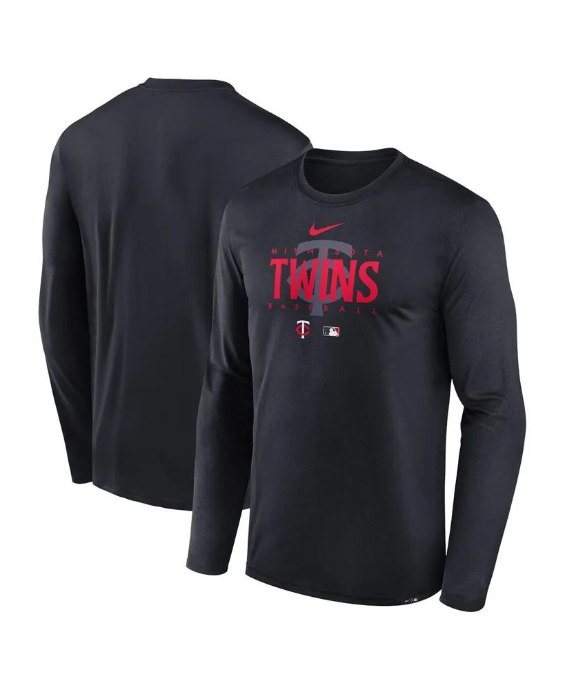 Men's Nike Navy Minnesota Twins Authentic Collection Team Logo Legend Performance Long Sleeve T-shirt