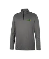 Men's Colosseum Charcoal Ndsu Bison Logo Quarter-Zip Windshirt