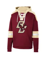 Men's Colosseum Maroon Boston College Eagles Lace-Up 4.0 Pullover Hoodie