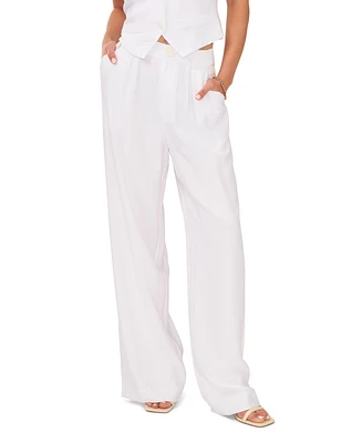 1.state Women's Button Detail Wide Leg Pants