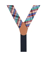 Trafalgar Men's Sherwood Plaid Silk Button End Suspenders