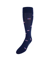 Trafalgar Men's Old Glory American Flag Mercerized Cotton Mid-Calf Socks