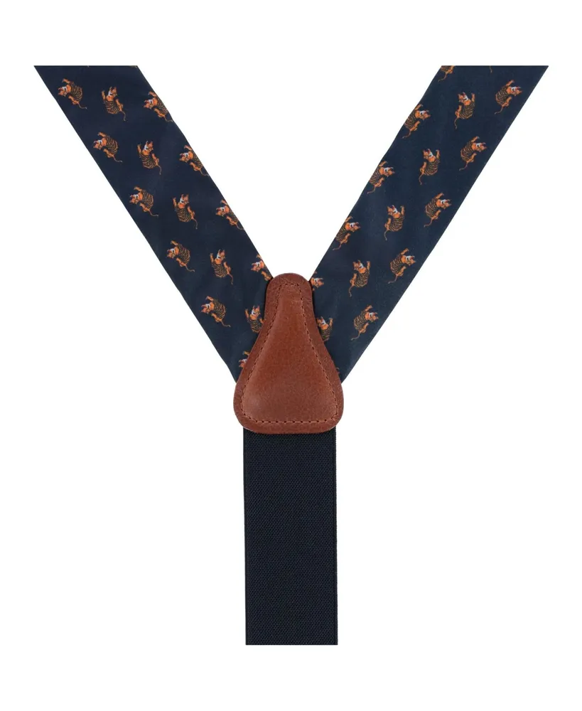 Trafalgar Men's Japanese Tiger Silk Button End Suspenders