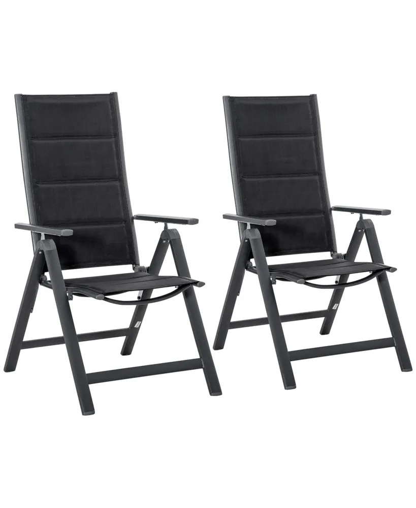 Outsunny 2 Piece Outdoor Patio Folding Chair Set, Portable