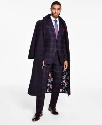 Tayion Collection Men's Classic-Fit Wool Blend Overcoats