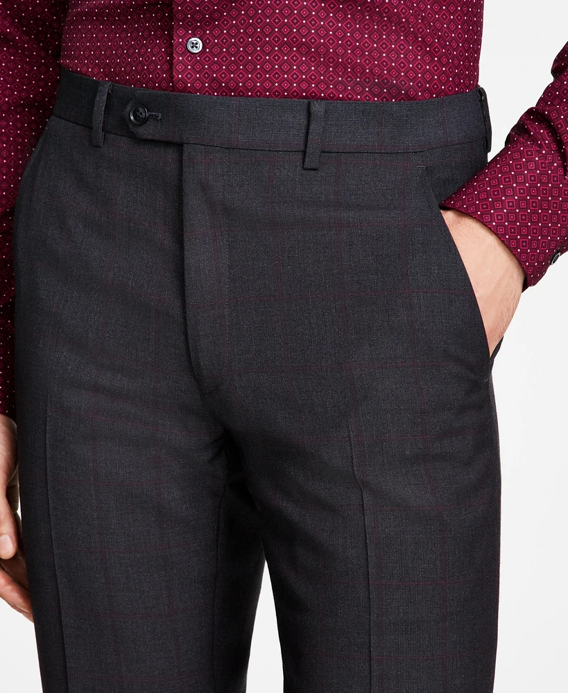 Alfani Men's Slim-Fit Windowpane Check Suit Pants, Created for Macy's