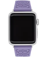 Coach Women's Signature Purple Silicone Strap for Apple Watch, 38, 40, 41mm