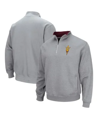 Men's Colosseum Heathered Gray Arizona State Sun Devils Tortugas Team Logo Quarter-Zip Jacket
