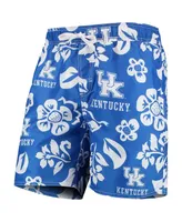 Men's Wes & Willy Royal Kentucky Wildcats Floral Volley Swim Trunks