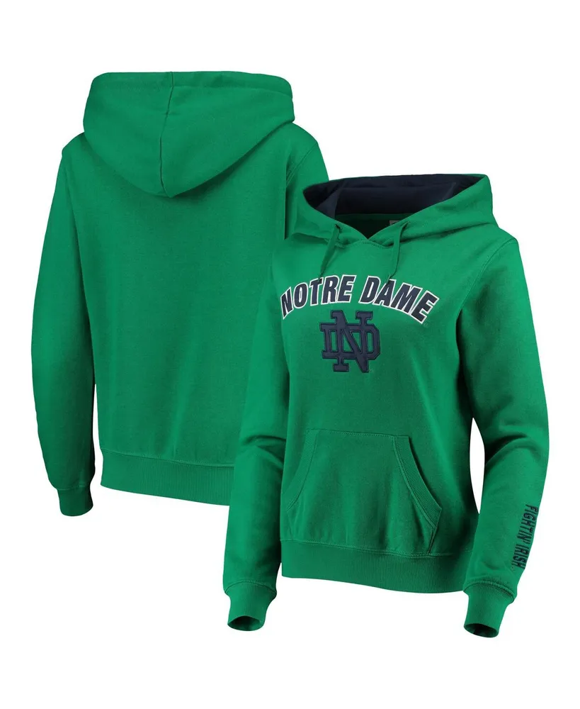 Women's Kelly Green Notre Dame Fighting Irish Arch and Logo 1 Pullover Hoodie